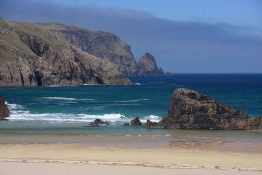 Looking out from Kearvaig Beach to Cape Wrath Headland Looking out from Kearvaig Beach to Cape Wrath Headland