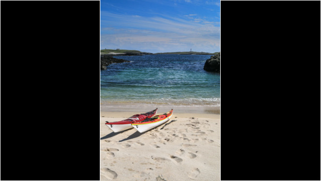 Port Mais-sgeire beach & Orsay lighthouse Sea Kayak Rhinns of Islay Beach