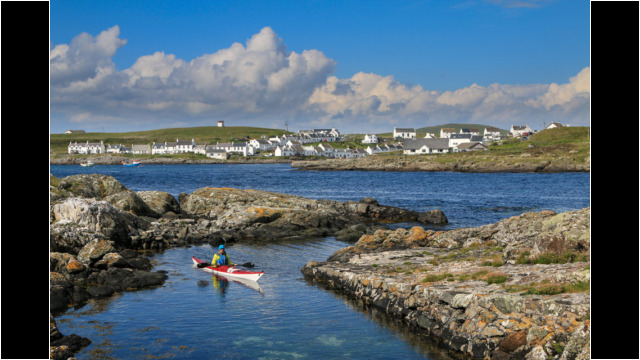 Landing at Orsay, Portnahaven behind Sea Kayak Rhinns of Islay Portnahaven
