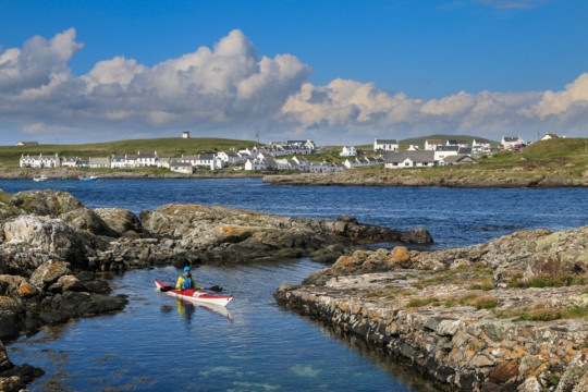 Landing at Orsay, Portnahaven behind Sea Kayak Rhinns of Islay Portnahaven