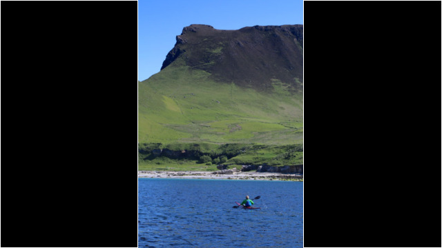 Approaching Singing Sands, Eigg Sea Kayak Eigg Muck