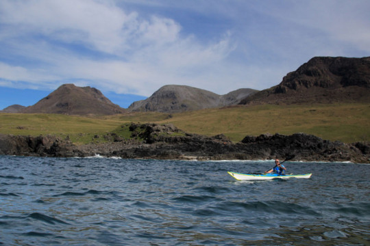 Approaching Harris, West Coast Rum Sea Kayak Rum