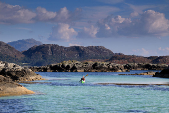SW Corner of Eilean Shona, looking into South Channel Sea Kayak Eilean Shona