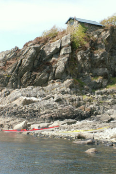 Bothy overlooking Camas Ghaoideil Sea Kayak Sound of Arisaig