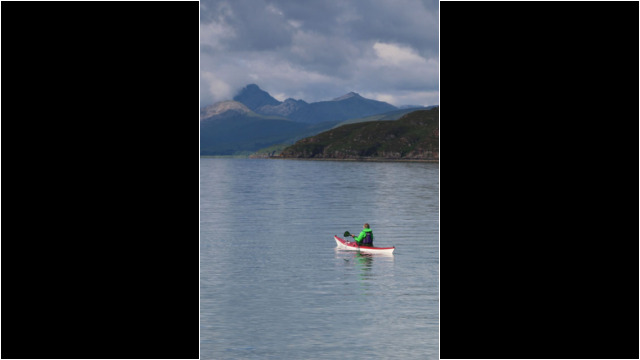 Heading across to Crowlin Islands, Skye behind Sea Kayak Crowlin Islands