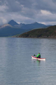 Heading across to Crowlin Islands, Skye behind Sea Kayak Crowlin Islands