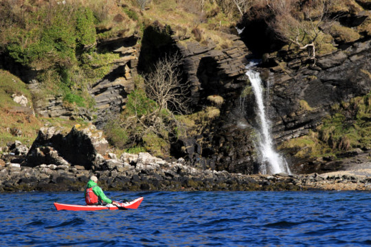 Loch Eishort Waterfall Sea Kayak Loch Eishort Skye Waterfall