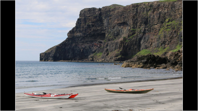 Landing at Talisker Bay Sea Kayak Talisker Skye Beach