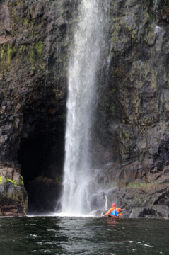 Waterfall in Loch Snizort, Waternish Point Sea Kayak Waternish Point Skye Waterfall