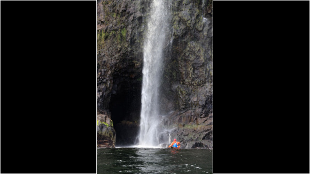 Waterfall in Loch Snizort, Waternish Point Sea Kayak Waternish Point Skye Waterfall