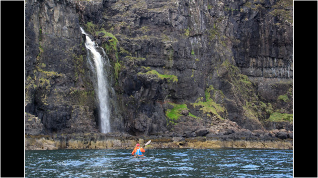 Waterfall in Loch Snizort, Waternish Point Sea Kayak Waternish Point Skye