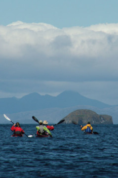 Gaeilavore Island, Hebrides behind Sea Kayak Fladda-chuain Skye