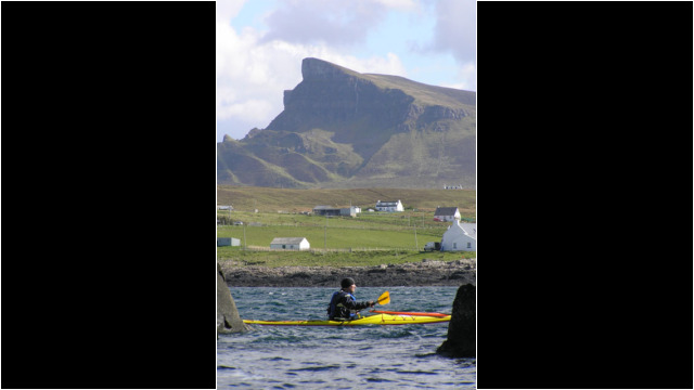 Quiraing from Kilmaluag Bay, Rubha Hunish Sea Kayak Rubha Hunish Quiraing Skye