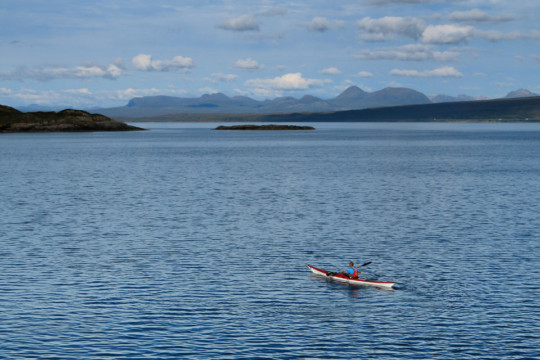 Caolas Rona & NW Highlands behind Sea Kayak Raasay Rona