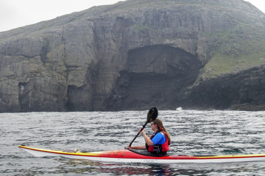 Arch Wall, Pabbay; Outer Hebrides Sea Kayak Pabbay Outer Hebrides Cliff Arch Wall