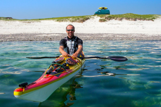 Leaving Vatersay, Outer Hebrides Sea Kayak Vatersay Outer Hebrides Beach