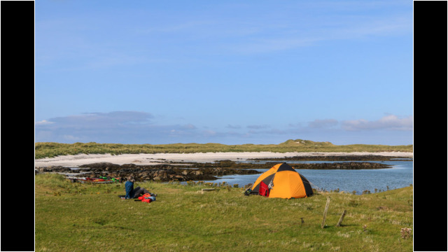 Camping at Port Ruadh, Ceann Ear; Monach Islands Monach Islands Camping Beach