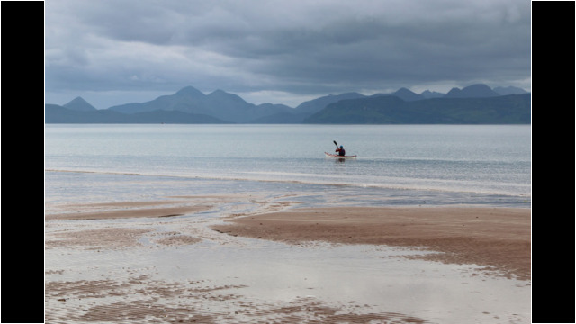 Sand Beach, Applecross Peninsula, Skye behind Sea Kayak Applecross Peninsula, Sand Beach