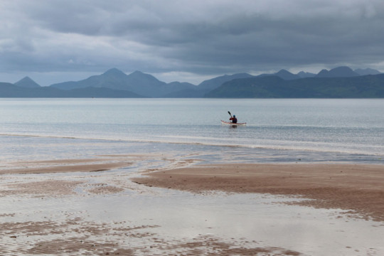 Sand Beach, Applecross Peninsula, Skye behind Sea Kayak Applecross Peninsula, Sand Beach
