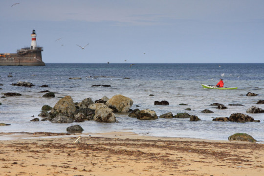 Fraserburgh beach and harbour entrance Sea Kayak Kinnaird Head Fraserburgh