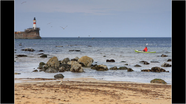 Fraserburgh beach and harbour entrance Sea Kayak Kinnaird Head Fraserburgh