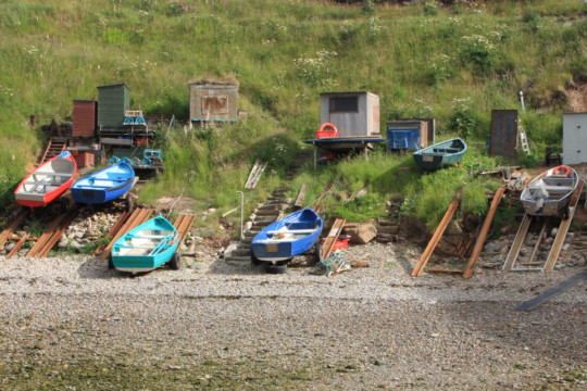 Boats at Portlethen Sea Kayak Cove to Stonehaven Portlethen