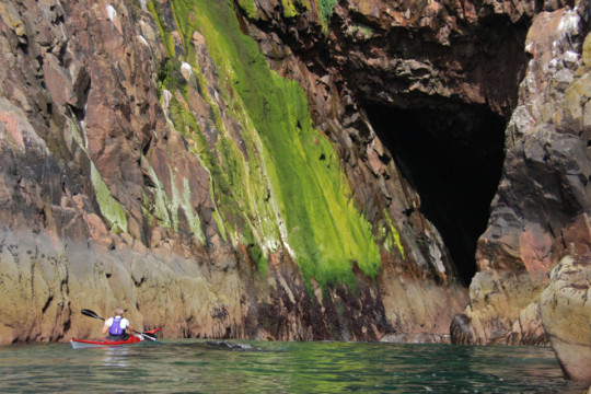 Colourful cave near Cove Sea Kayak Cove to Stonehaven
