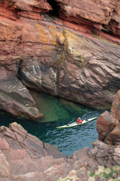 Arbroath sandstone cliffs Sea Kayak Scurdie Ness Arbroath