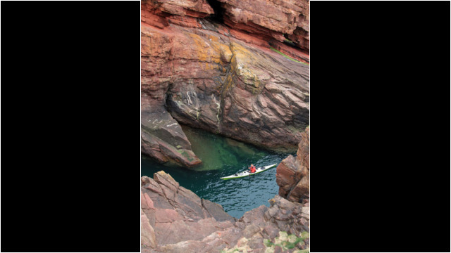 Arbroath sandstone cliffs Sea Kayak Scurdie Ness Arbroath