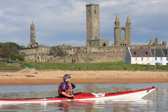 St Andrews beach & cathedral Sea Kayak St Andrews cathedral