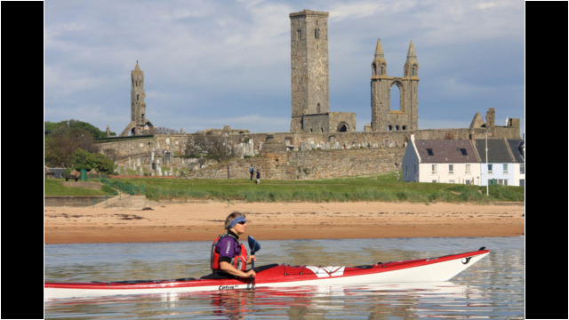 St Andrews beach & cathedral Sea Kayak St Andrews cathedral