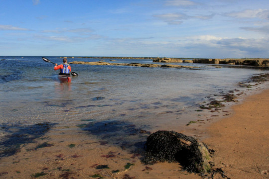 Leaving Cambo Sands, Kingsbarns Sea Kayak Fife Ness Kingsbarns