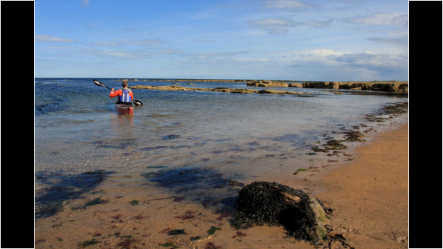 Leaving Cambo Sands, Kingsbarns Sea Kayak Fife Ness Kingsbarns