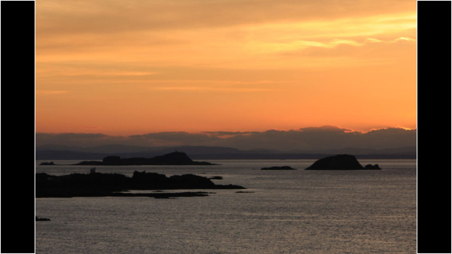 Sunset over Lamb & Fidra Sea Kayak Fidra Lamb