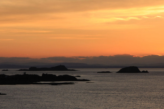 Sunset over Lamb & Fidra Sea Kayak Fidra Lamb