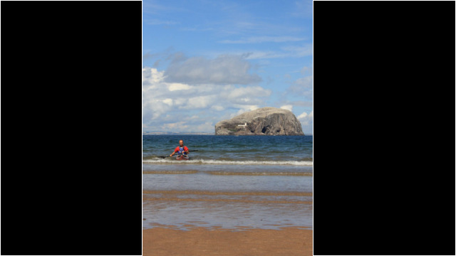Landing at Seacliff Sea Kayak Bass Rock Seacliff