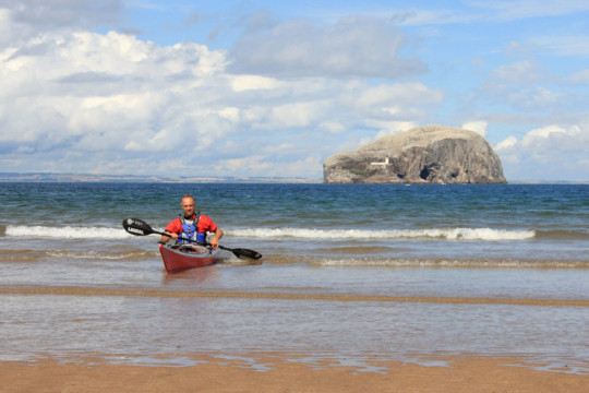 Landing at Seacliff Sea Kayak Bass Rock Seacliff