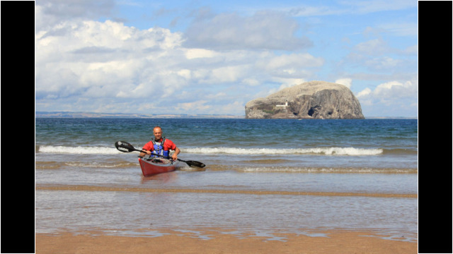 Landing at Seacliff Sea Kayak Bass Rock Seacliff