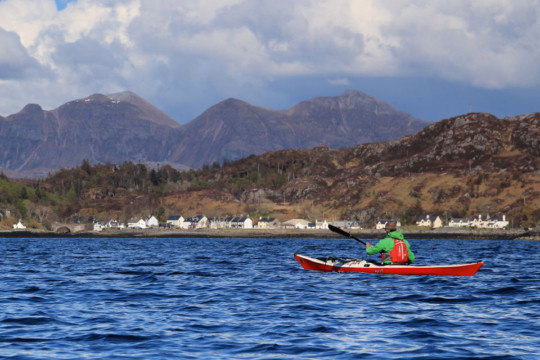 Lochinver with Quinag behind Sea Kayak Lochinver Quinag