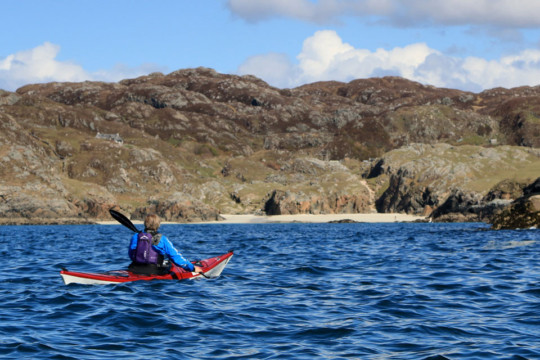 Approaching Achmelvich Bay Sea Kayak Achmelvich Beach