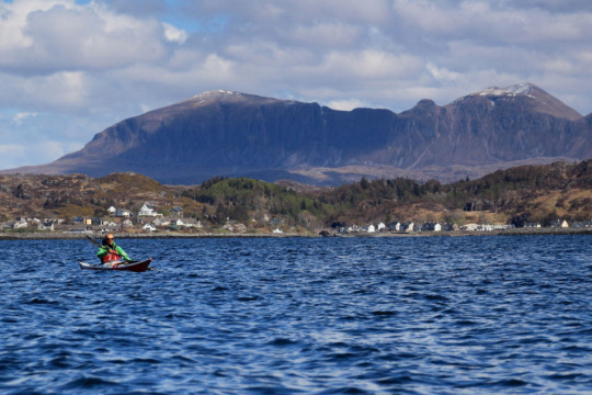 Lochinver with Quinag behind Sea Kayak Lochinver Quinag
