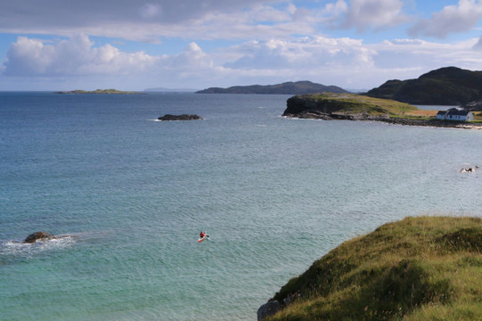 Leaving Clasnessie to Oldany Island Sea Kayak Clashnessie Bay Oldany Island