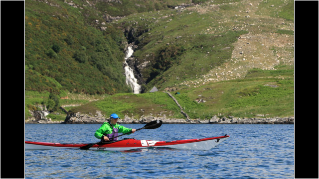 Waterfall in Loch Glendhu Sea Kayak Loch Glendhu Waterfall
