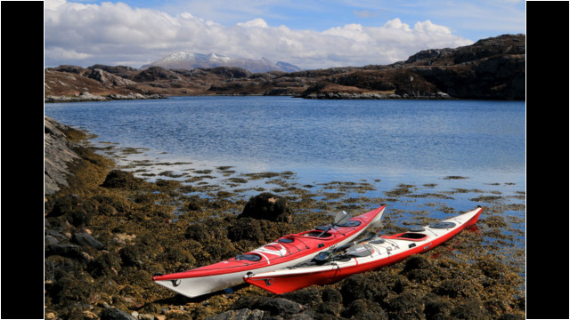 Landing at entrance to Loch an Roin Sea Kayak Loch Laxford Loch an Roin