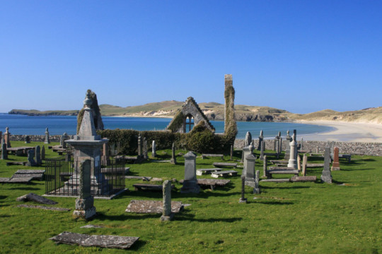 The historic church at Balnakeil bay Sea Kayak Faraid Head Balnakeil Bay Church