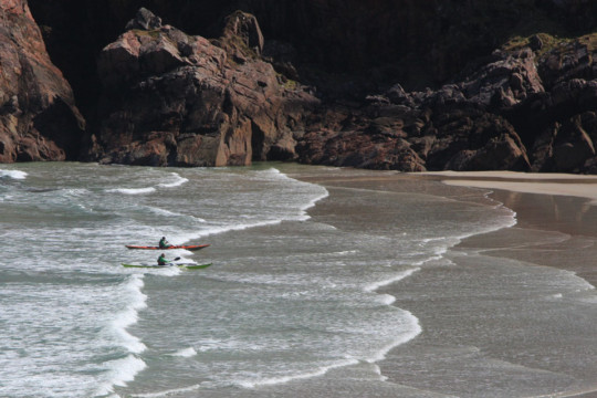 Landing at Ceannabeinne Beach Sea Kayak Faraid Head Ceannabeinne Beach