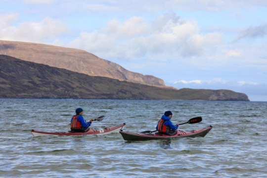Leaving Balnakeil Bay Sea Kayak Faraid Head