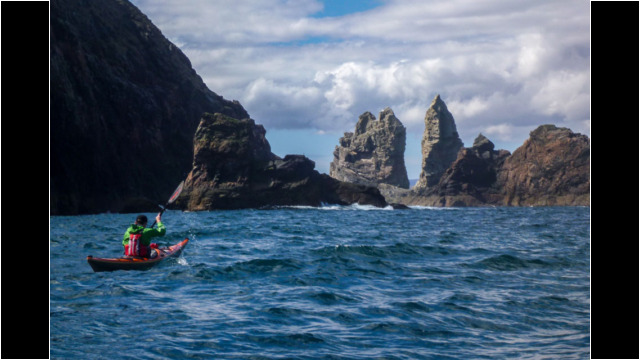 Approaching Whiten Head & the Stacks Sea Kayak Whiten Head Sea Stacks