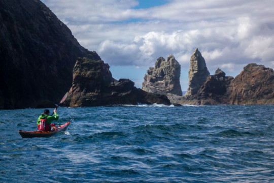 Approaching Whiten Head & the Stacks Sea Kayak Whiten Head Sea Stacks