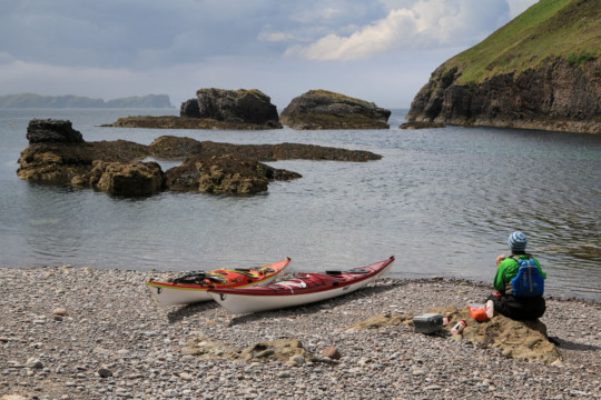 Lunch at south side of Eilean Nan Ron narrows Sea Kayak Eilean Nan Ron